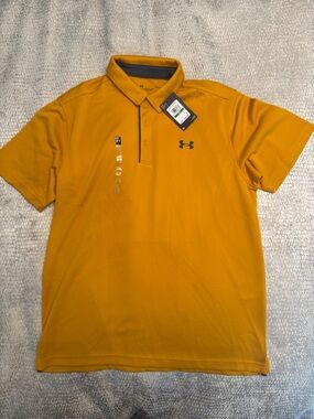 Under Armour. Men's UA Tech Polo. Size Large Mustard NWT
